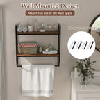 Gymax Wall Mounted Bathroom Shelf Industrial 2-Tier Storage Rack w/