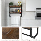 Gymax Wall Mounted Bathroom Shelf Industrial 2-Tier Storage Rack w/