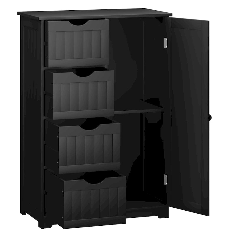 Gymax Storage Floor Cabinet Organizer Cupboard w/ 4 Drawers Adjustable - See Details