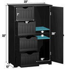 Gymax Storage Floor Cabinet Organizer Cupboard w/ 4 Drawers Adjustable - See Details