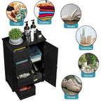 Gymax Storage Floor Cabinet Organizer Cupboard w/ 4 Drawers Adjustable - See Details
