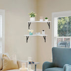 Wood Floating Shelves Set of 2, Wall Mounted Shelves for Bathroom Bedroom Living Room, and Kitchen Wall Decor 15.7*11.4in