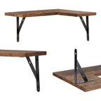 Wood Floating Shelves Set of 2, Wall Mounted Shelves for Bathroom Bedroom Living Room, and Kitchen Wall Decor 15.7*11.4in