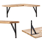 Wood Floating Shelves Set of 2, Wall Mounted Shelves for Bathroom Bedroom Living Room, and Kitchen Wall Decor 15.7*11.4in