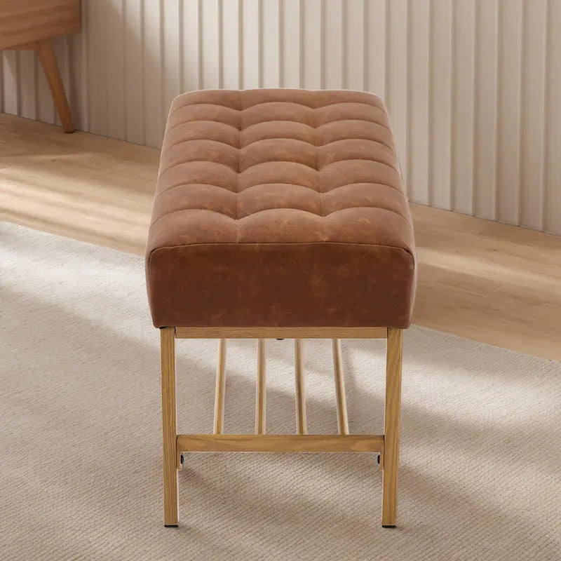 Entryway Storage Shoe Bench,Modern Upholstered Storage Bench with Shelf