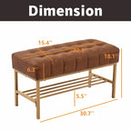 Entryway Storage Shoe Bench,Modern Upholstered Storage Bench with Shelf