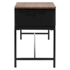Ruthie Storage Bench 47.3"W x 16"D x 24"H - Contemporary Entryway Seating with Drawer - Light Wood & Black Metal
