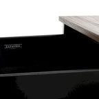 Ruthie Storage Bench 47.3"W x 16"D x 24"H - Contemporary Entryway Seating with Drawer - Light Wood & Black Metal