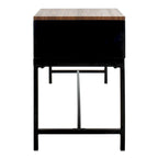 Ruthie Storage Bench 47.3"W x 16"D x 24"H - Contemporary Entryway Seating with Drawer - Light Wood & Black Metal