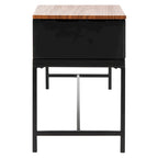 Ruthie Storage Bench 47.3"W x 16"D x 24"H - Contemporary Entryway Seating with Drawer - Light Wood & Black Metal