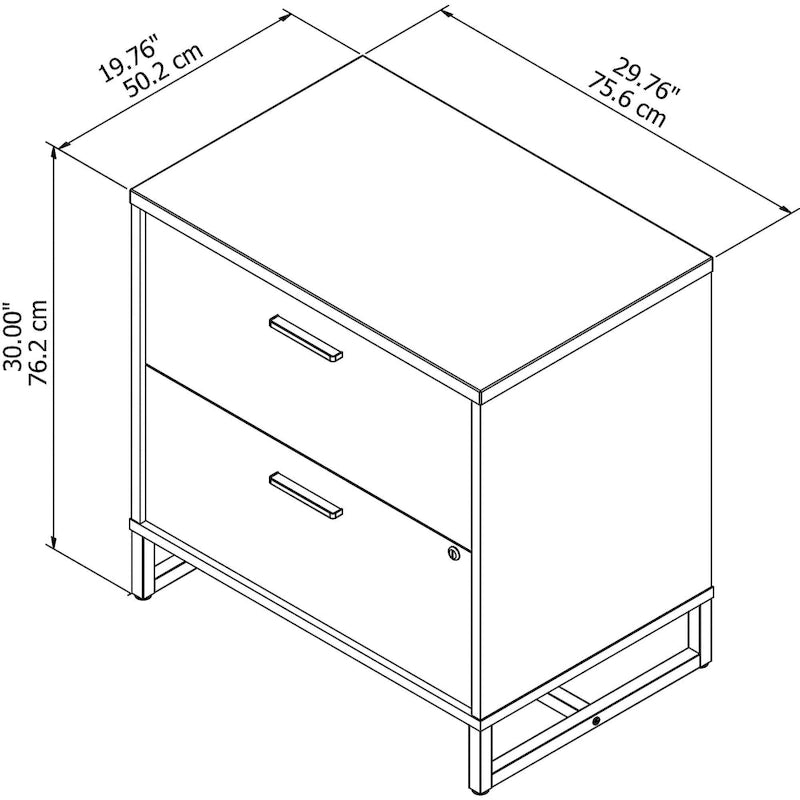 2 Drawer Lateral File Cabinet - Mid Century Modern Design - Full Extension Ball Bearing Slides - Letter Legal Size - Fully Assembled