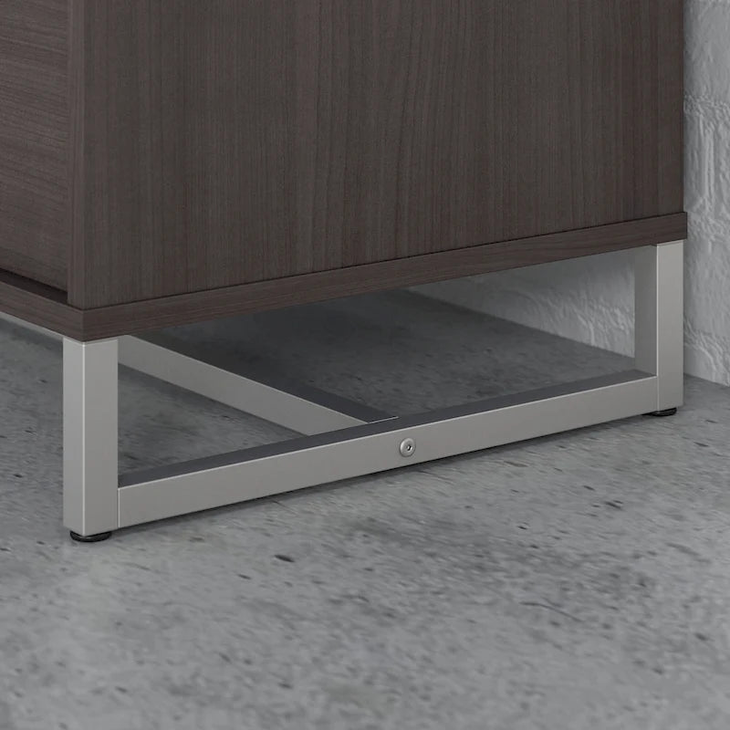 2 Drawer Lateral File Cabinet - Mid Century Modern Design - Full Extension Ball Bearing Slides - Letter Legal Size - Fully Assembled