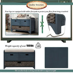 Merax Rustic Storage Bench with Removable Basket and Removable Cushion