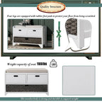 Merax Rustic Storage Bench with Removable Basket and Removable Cushion