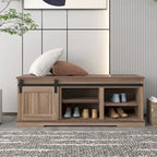 Storage Bench with a Sliding Door and Adjustable Shelf