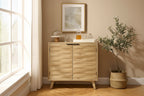 Art Leon Textured Wood Sideboard Cabinet with Storage