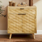 Art Leon Textured Wood Sideboard Cabinet with Storage
