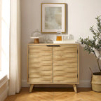 Art Leon Textured Wood Sideboard Cabinet with Storage