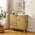Art Leon Textured Wood Sideboard Cabinet with Storage