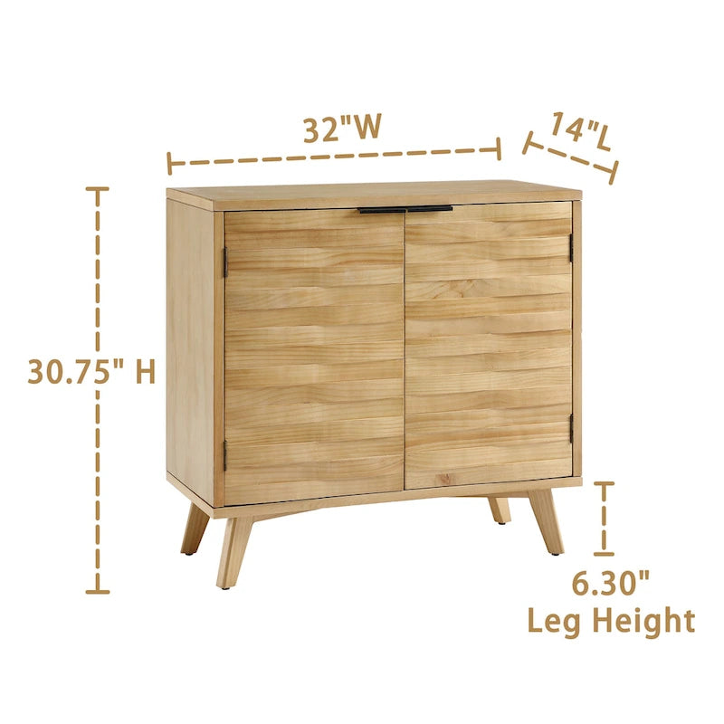 Art Leon Textured Wood Sideboard Cabinet with Storage