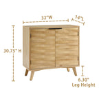 Art Leon Textured Wood Sideboard Cabinet with Storage