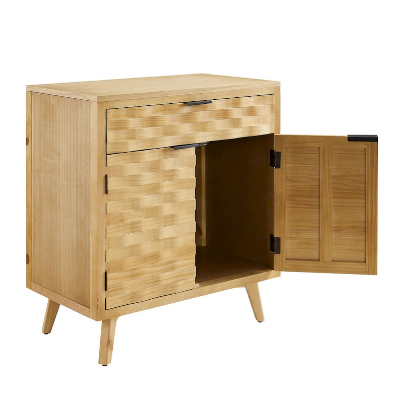 Art Leon Textured Wood Sideboard Cabinet with Storage