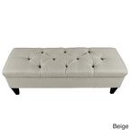 Brooke Diamond Tufted Upholstered Long Storage Bench Ottoman