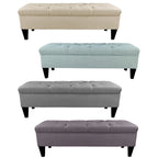 Brooke Diamond Tufted Upholstered Long Storage Bench Ottoman