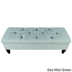 Brooke Diamond Tufted Upholstered Long Storage Bench Ottoman