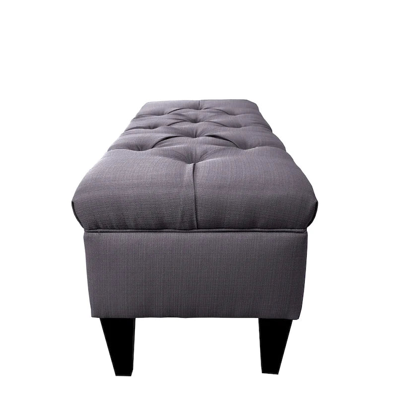 Brooke Diamond Tufted Upholstered Long Storage Bench Ottoman
