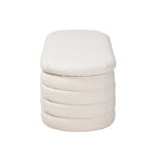 Betiana Modern Japandi Cream Boucle Fabric and Walnut Brown Finished Wood Storage Bench