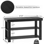 3-Tier Shoe Rack Bench - 11 D x 27.6 W x 17.7 H