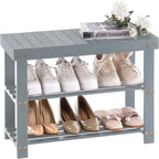 3-Tier Shoe Rack Bench - 11 D x 27.6 W x 17.7 H