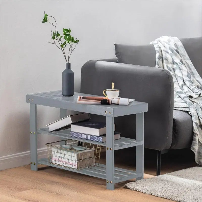 3-Tier Shoe Rack Bench - 11 D x 27.6 W x 17.7 H