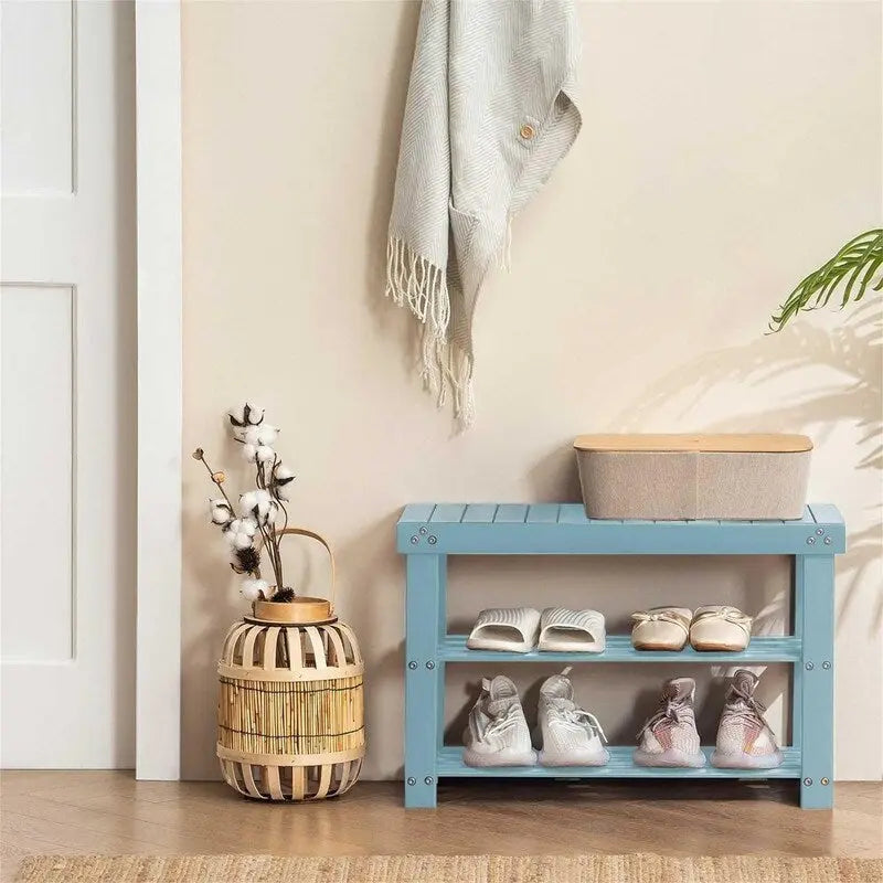 3-Tier Shoe Rack Bench - 11 D x 27.6 W x 17.7 H