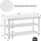 3-Tier Shoe Rack Bench - 11 D x 27.6 W x 17.7 H