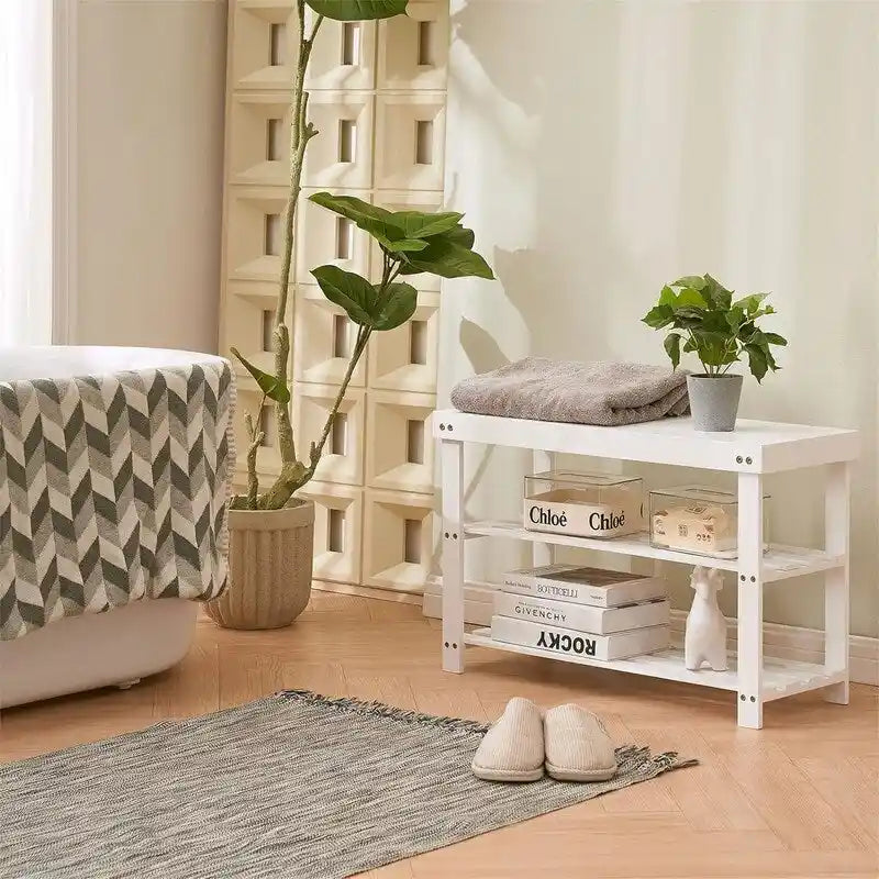 3-Tier Shoe Rack Bench - 11 D x 27.6 W x 17.7 H