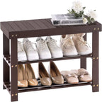 3-Tier Shoe Rack Bench - 11 D x 27.6 W x 17.7 H