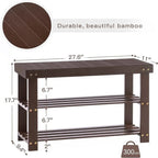 3-Tier Shoe Rack Bench - 11 D x 27.6 W x 17.7 H