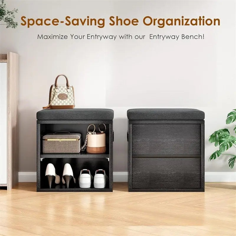 Shoe Bench for Entryway - 15 D x 11 W x 16 H