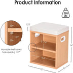 Shoe Bench for Entryway - 15 D x 11 W x 16 H