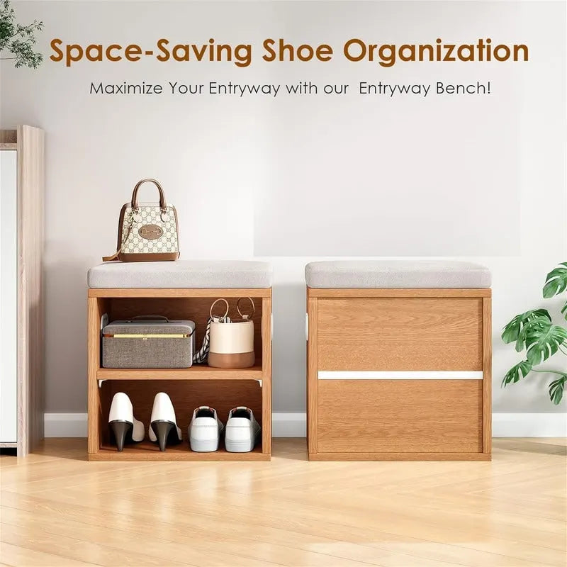 Shoe Bench for Entryway - 15 D x 11 W x 16 H