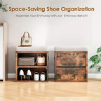 Shoe Bench for Entryway - 15 D x 11 W x 16 H