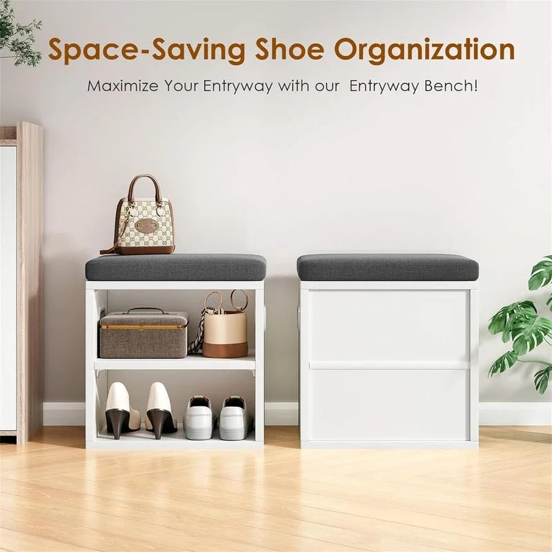 Shoe Bench for Entryway - 15 D x 11 W x 16 H