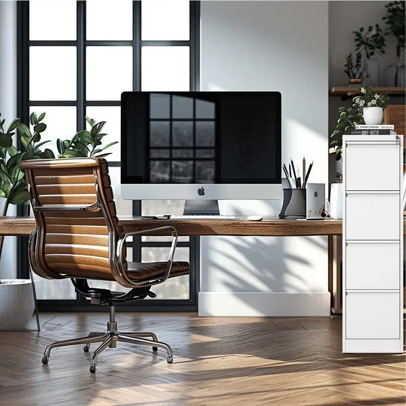 4 Drawer Metal Vertical Filing Cabinet with Lock,A4 Legal/Letter Size