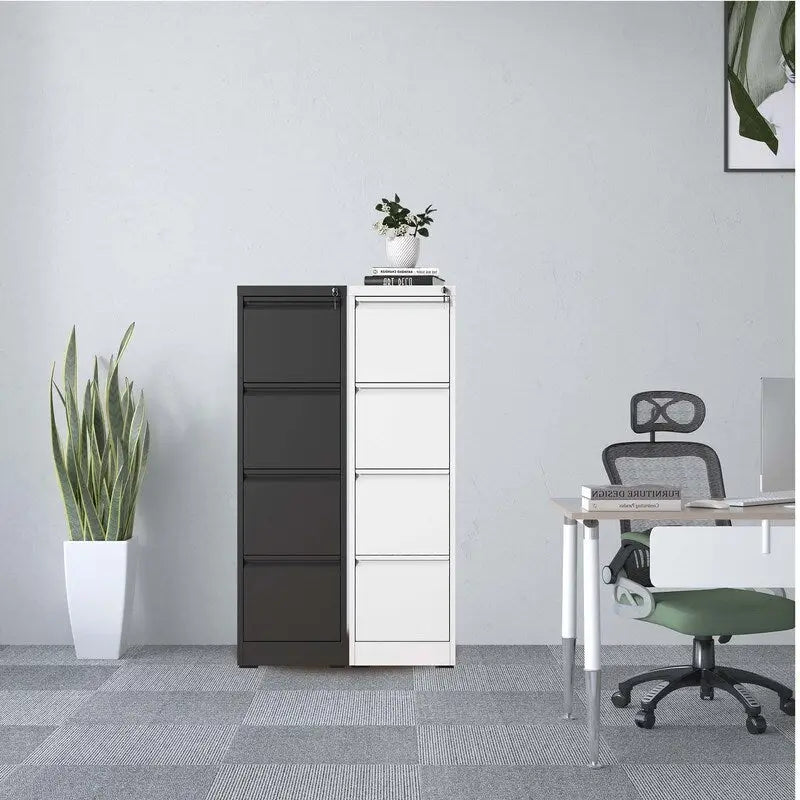 4 Drawer Metal Vertical Filing Cabinet with Lock,A4 Legal/Letter Size