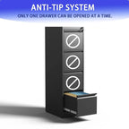 4 Drawer Metal Vertical Filing Cabinet with Lock,A4 Legal/Letter Size