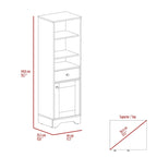Alaskan Linen Cabinet with Drawer, 3 Open Shelves & Single Door - Light Oak White/Gray - 17.3"W x 18.8"D x 55.7"H