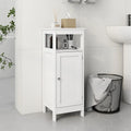 White Bathroom Floor Cabinet with Single Door, Freestanding Cupboard, Storage Organizer