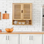 Bathroom Wall Cabinet Storage Organizer with Adjustable Shelf Double Door